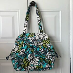 Vera Bradley Teal and Lime Floral Tote